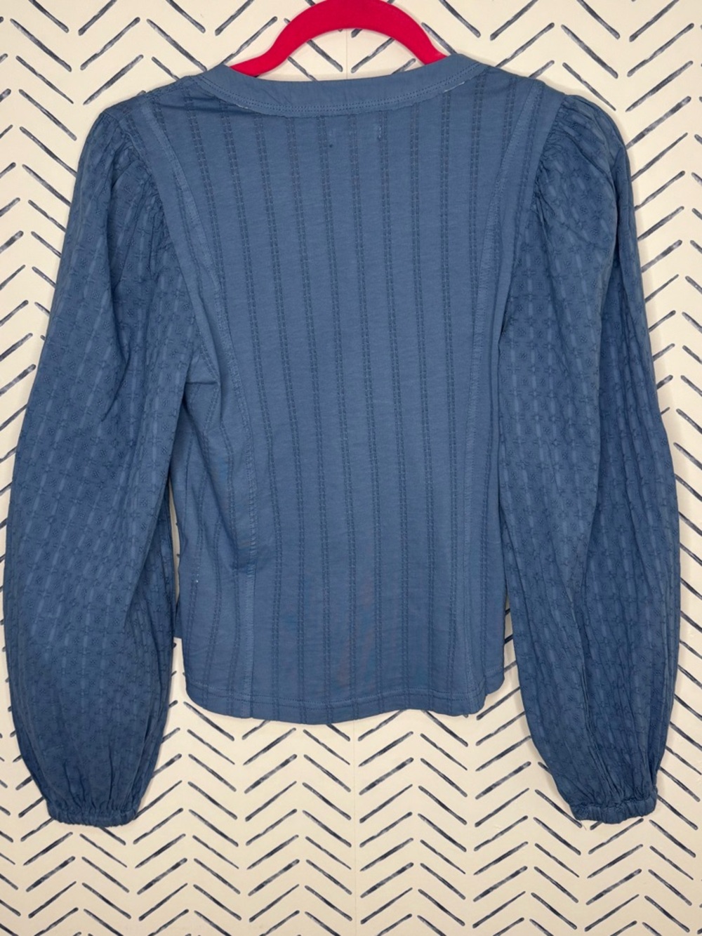 NWT Anthropologie Pilcro Long-Sleeve Reworked Buttondown Top Blue XS - Picture 4 of 9